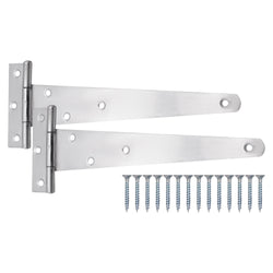 Light Duty Gate Tee Hinges - 254mm / 10 inch - Zinc - Pair - tradefit