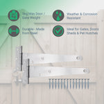 Light Duty Gate Tee Hinges - 203mm / 8 inch - Zinc - Pair - tradefit - 2