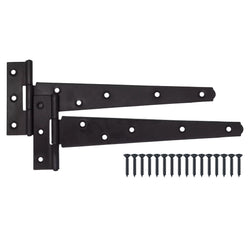 Medium Duty Gate Tee Hinges - 304mm / 12 inch - Black - Pair - tradefit