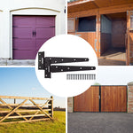 Heavy Duty Gate Tee Hinges - 406mm / 16 inch - Black - Pair - tradefit - 6