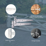 Heavy Duty Gate Tee Hinges - 254mm / 10 inch - Galvanised - Pair - tradefit - 4