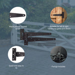 Heavy Duty Gate Tee Hinges - 355mm / 14 inch - Black - Pair - tradefit - 4