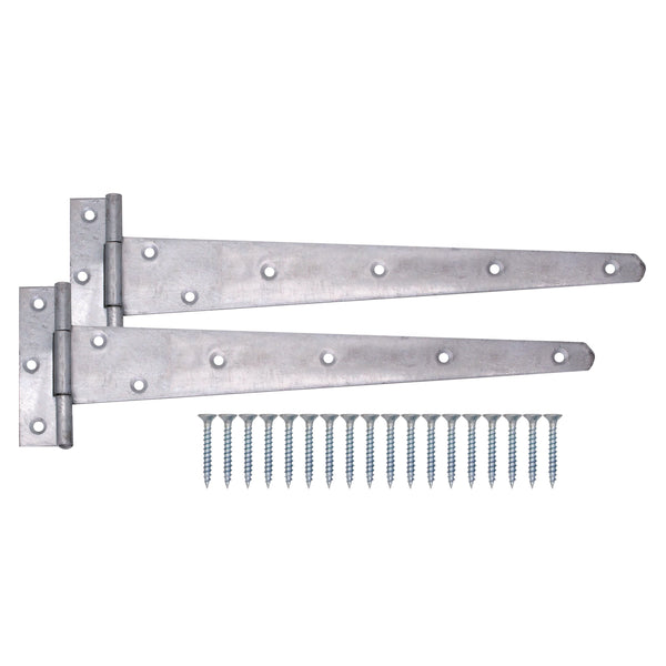 Heavy Duty Gate Tee Hinges - 609mm / 24 inch - Galvanised - Pair - tradefit - Featured Image