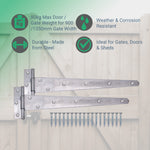 Heavy Duty Gate Tee Hinges - 457mm / 18 inch - Galvanised - Pair - tradefit - 2