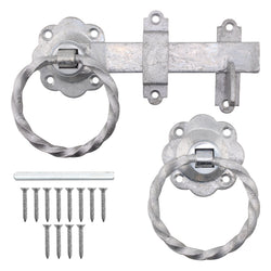 Ring Gate Latch - 6" / 150mm - Twisted Ring - Hot Dipped Galvanised - tradefit