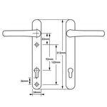 Silver UPVC Door Handles - 92mm PZ Centres - 122mm Fixing Centres - 240 x 32mm - tradefit - 2