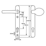 Silver UPVC Lever Pad Door Handles - 92mm PZ Centres - 122mm Fixing Centres - 212 x 34mm - tradefit - 2
