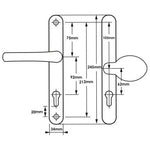 Silver UPVC Lever Pad Door Handles - 92mm PZ Centres External/62mm PZ External - 212mm Fixing Centres - tradefit - 2