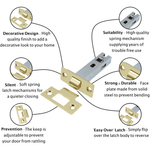 2.5 inch/64mm Economy Tubular Latch - 44m Backset - Brass - tradefit - 2