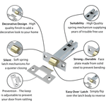 3 inch/76mm Economy Tubular Latch - 57mm Backset - Chrome - tradefit - 2