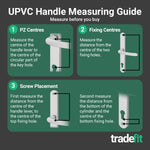 White UPVC Door Handles - 68mm PZ Centres - 215mm Fixing Centres - 246 x 32mm - tradefit - 8