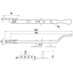 Victorian Casement Window Stay - 250mm - Satin Chrome - tradefit - 2
