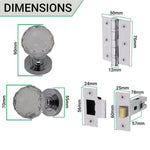 Glass and Polished Chrome Mortice Door Knob Kit - 76mm Latch - tradefit - 4