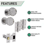 Glass and Polished Chrome Mortice Door Knob Kit - 76mm Latch - tradefit - 2