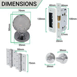 Glass and Polished Chrome Mortice Door Knob Kit - 80mm Bathroom Lock - tradefit - 2