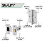 Glass and Polished Chrome Mortice Door Knob Kit - 76mm Latch - tradefit - 3