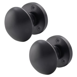 Victorian Matt Black Mortice Door Knob - tradefit