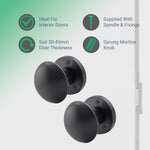 Victorian Black Mortice Door Knob Kit - 76mm Bathroom Deadbolt & 76mm Hinges - tradefit - 2