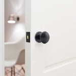 Victorian Matt Black Mortice Door Knob Kit - 76mm Latch - 76mm Hinges - tradefit - 5