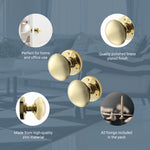 Victorian Polished Brass Mortice Door Knob - tradefit - 4