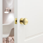 Victorian Polished Brass Mortice Door Knob Kit - 76mm Latch - tradefit - 6