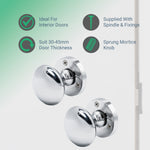 Victorian Polished Chrome Mortice Door Knob Kit - 76mm Bathroom Deadbolt & 76mm Hinges - tradefit - 2