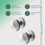 Victorian Satin Chrome Mortice Door Knob Kit - 80mm Bathroom Lock - tradefit - 2