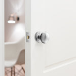 Victorian Satin Chrome Mortice Door Knob Kit - 76mm Latch - 76mm Hinges - tradefit - 5