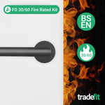 Vigo Matt Black Lever on Rose Door Handle Kit - Medium Duty FD30/60 - 80mm Sashlock - tradefit - 2