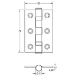 Antique Brass Fire Door Hinges - 3 Inch/76mm - Grade 7 Ball Bearing - Pack 2 - tradefit - 2