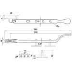 Victorian Casement Window Stay - 250mm - Polished Chrome - tradefit - 2