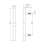 Guardsman Pull Handles BTB - 600x25mm - Matt Black - tradefit - 2
