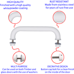 Pull Handle - Bolt Fixed - 425x25mm - White - tradefit - 3