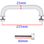 Pull Handle - Bolt Fixed - 225x25mm - White - tradefit - 2