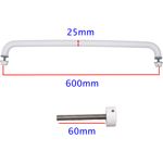 Pull Handle - Bolt Fixed - 600x25mm - White - tradefit - 2