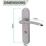 Satin Lever Door Handles on Backplate Bathroom Door Handles Zeno Design - 180mm - Satin Chrome - tradefit - 3