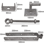 Field Gate Hinge Set Double Strap Adjustable Hook On Plate - (24