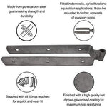 Field Gate Hinge Set Double Strap Adjustable Hook On Plate - (24