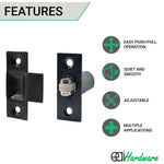Adjustable Roller Catch Spring Loaded Latch Lock for Internal Doors - Black Plated - tradefit - 2