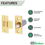 Adjustable Roller Catch Spring Loaded Latch Lock for Internal Doors - Brass Plated - tradefit - 2