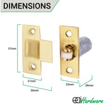 Adjustable Roller Catch Spring Loaded Latch Lock for Internal Doors - Brass Plated - tradefit - 4