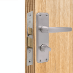 Aluminium Lever Door Handle Bathroom Kit Pack - 153 x 40mm - Satin Aluminium - tradefit - 5
