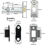 Aluminium Lever Door Handle Latch Kit / Pack - 104 x 40mm - Satin Aluminium - tradefit - 8