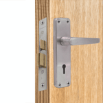 Aluminium Lever Door Handle Lock Kit / Pack - 153 x 40mm - Satin Aluminium - tradefit - 5