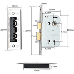 Aluminium Lever Door Handle Lock Kit / Pack - 153 x 40mm - Satin Aluminium - tradefit - 6