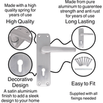 Aluminium Lever Door Handle Lock Set - 153 x 40mm - Satin Aluminium - tradefit - 2