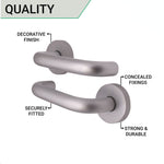 Return To Door Lever on Rose Door Handles - 19 x 52mm - Satin Aluminium - tradefit - 6