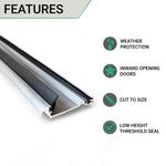 Door Threshold Seal - 56mm Inward Opening - 1829mm - Aluminium - tradefit - 2