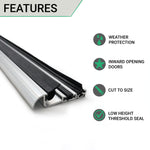 Door Threshold Seal - 44mm Inward Opening - 1829mm - Aluminium - tradefit - 2