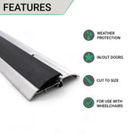Roll Over Door Threshold Seal - Inward and Outward Opening - 1829mm - Aluminium - tradefit - 2